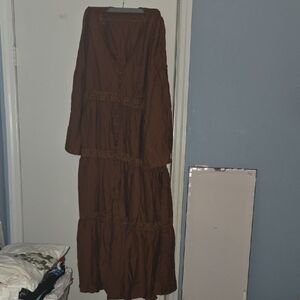 SHEIN Chocolate Long Sleeve Dress